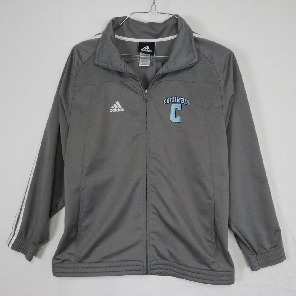 Columbia Lions Jacket Youth Medium 10-12 Adidas Full Zip Activewear Track‎ Gray